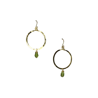 machu picchu hammered boho green earring
