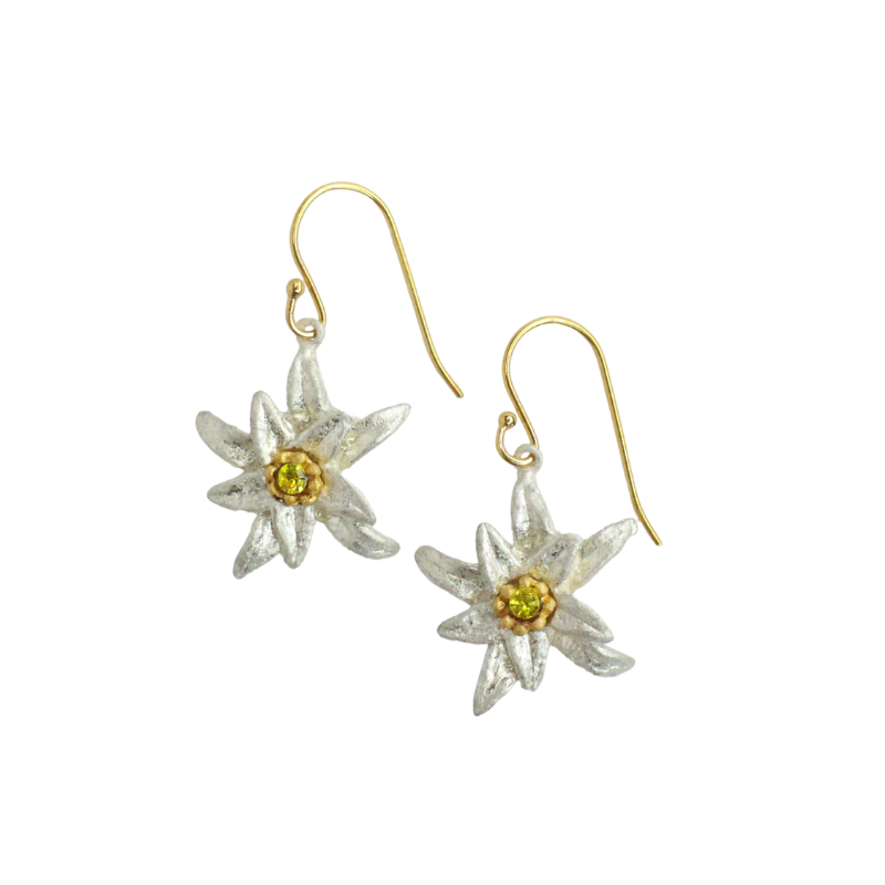 michael michaud edelweiss flower wire earring