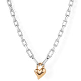 jenny bird two tone padlock heart pendant