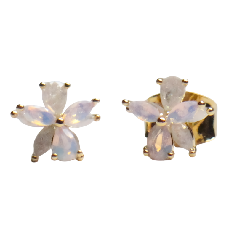 tai elegant gold flower stud earring
