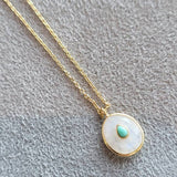 tai pearl opal oval gold pendant necklace