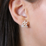 Floral Pearl w/CZ Stud Earring