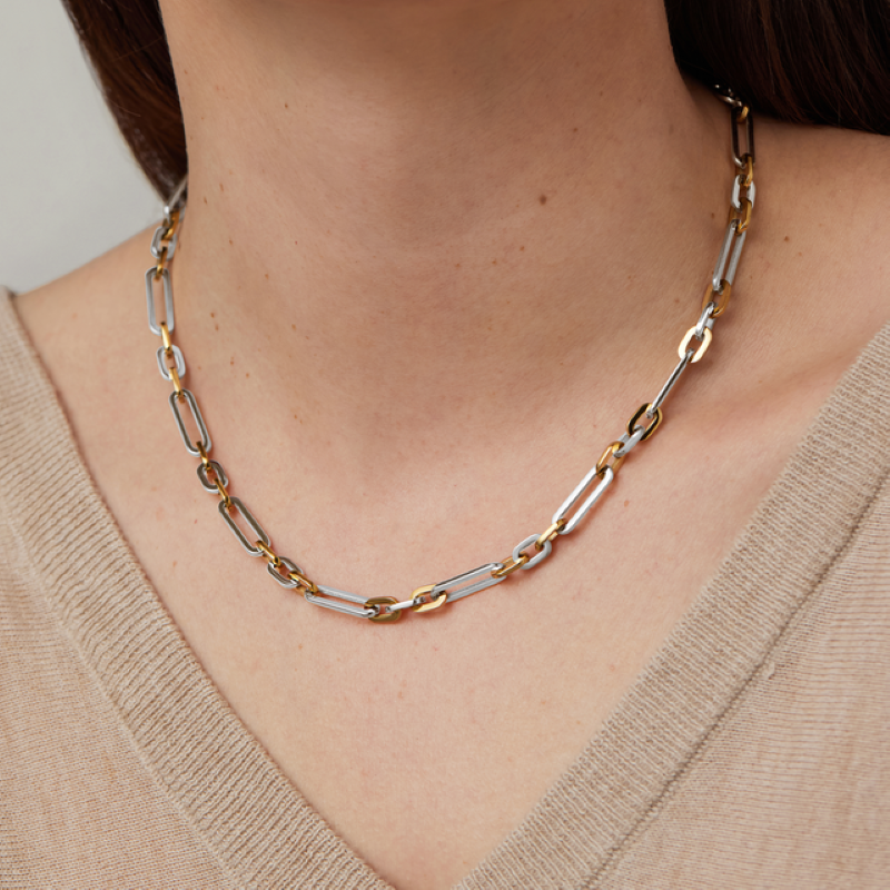 jenny bird mercer two tone 
chain necklace