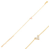 theia double sided gold heart charm bracelet