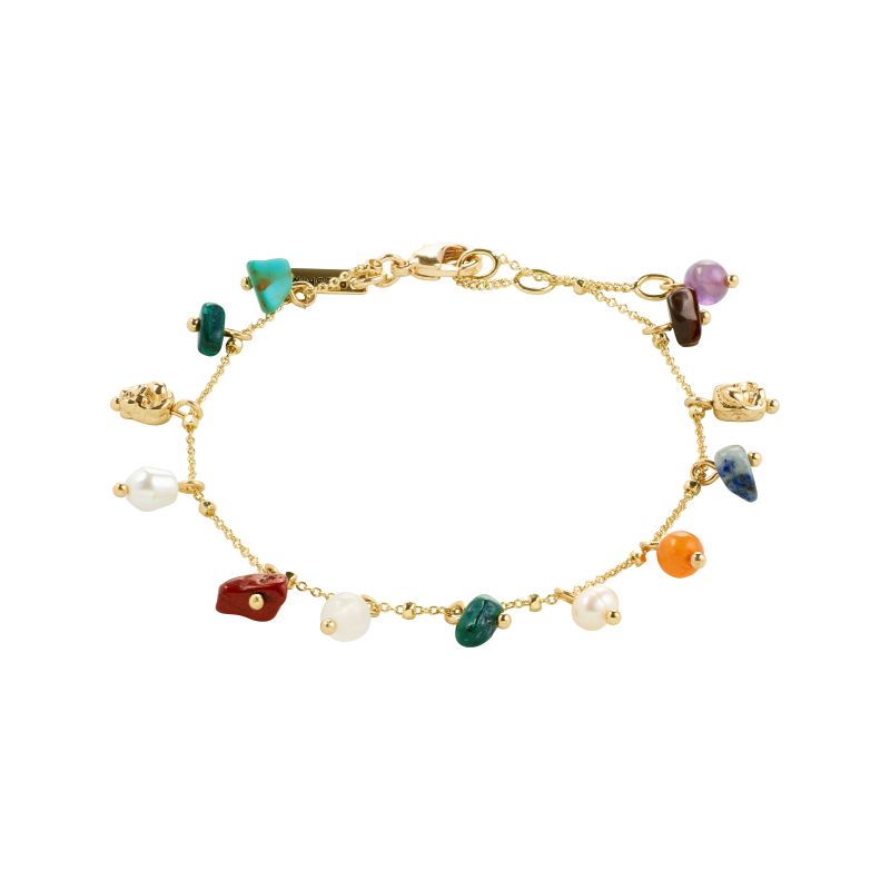 pilgrim between gold coloured stone bracelet