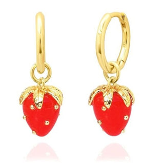 tai sweet strawberry gold huggie