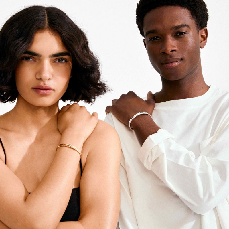 pilgrim ember gold bangle bracelet