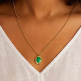 gorjana kelly pendant gold green enamel necklace