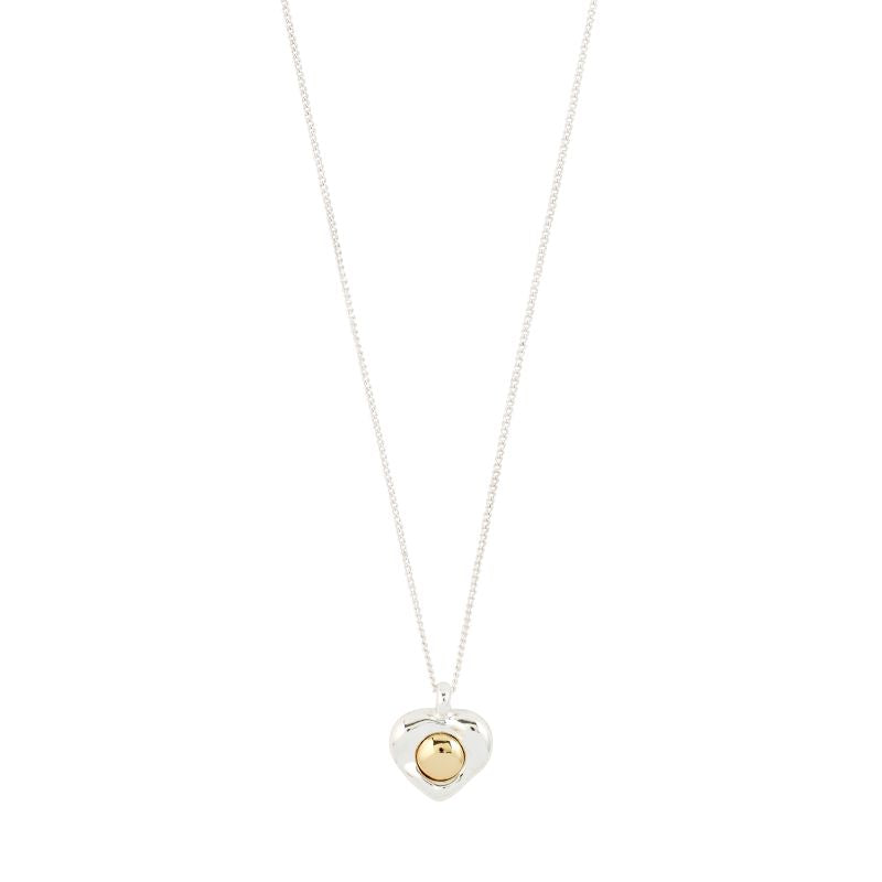 pilgrim nova silver heart necklace