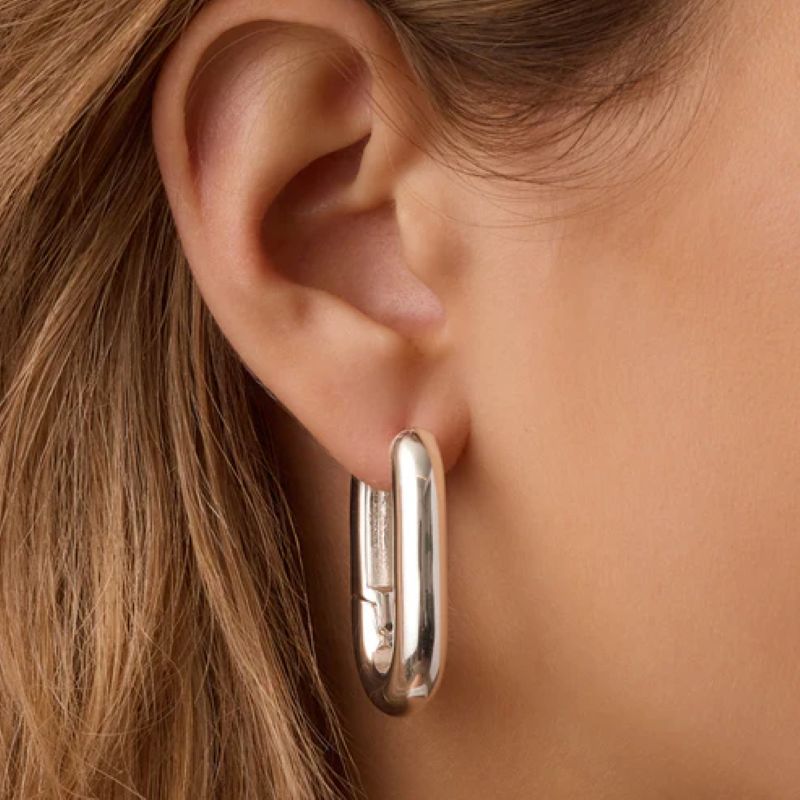gorjana zoey statement silver hoop earring