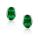sahira oval cut emerald stud crystal earring