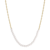 gorjana finley pearl row gold necklace