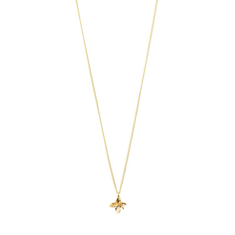 pilgrim trace gold flower necklace
