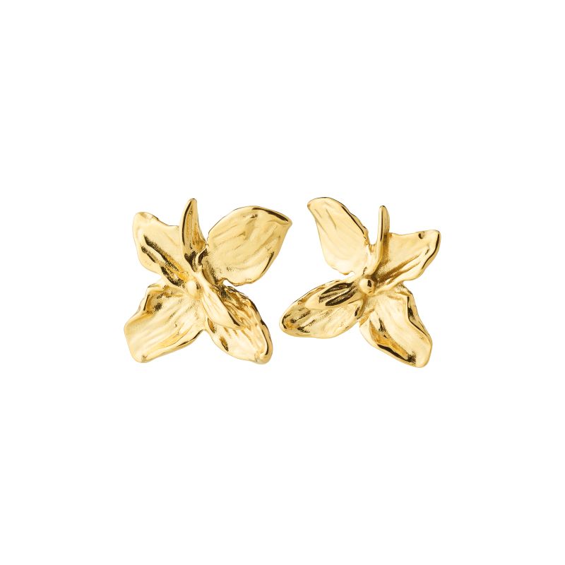 pilgrim trace flower gold earring