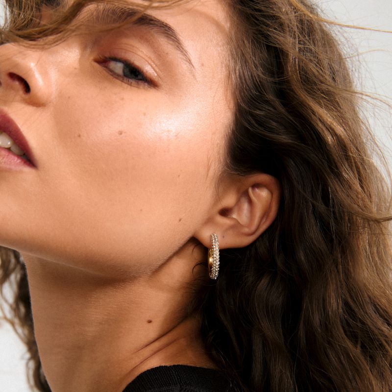 pilgrim tatum large gold waterproof hoop earring