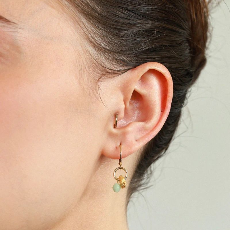 anne marie gagnon dabella gold opalite hoop earring