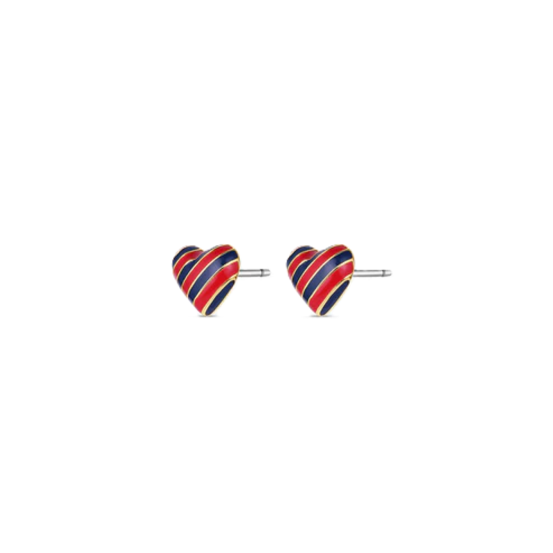 gorjana campbell enamel heart stud earrings blue