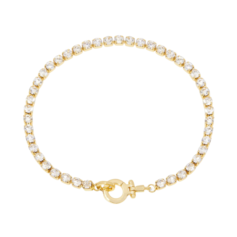 gorjana parker shimmer clasp gold white crystal bracelet