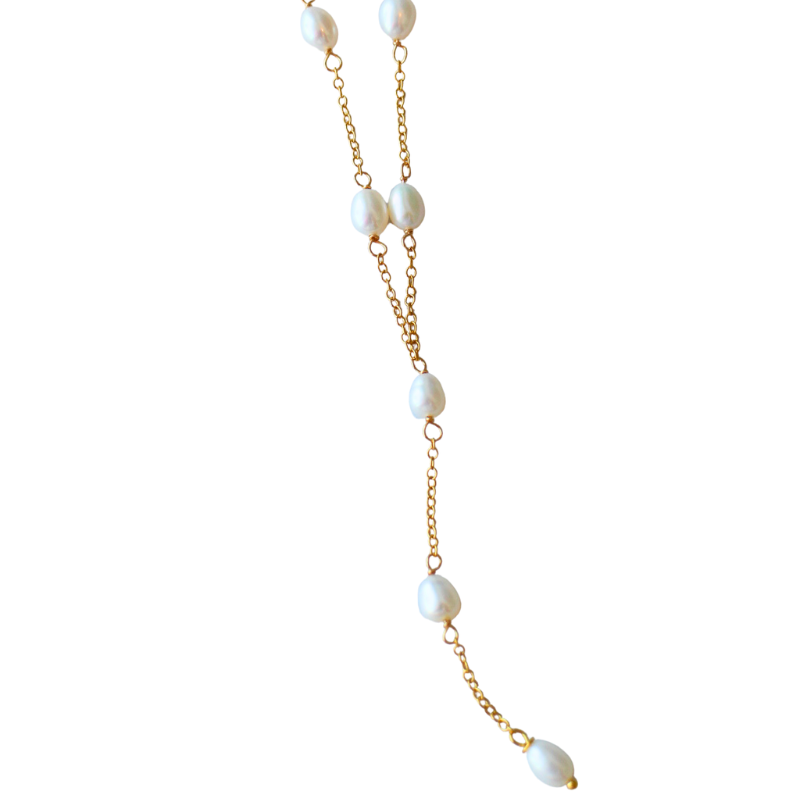joanna bisley piper freshwater pearl y gold necklace