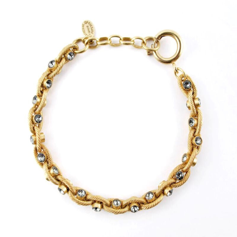 Gold Crystal Rope Bracelet