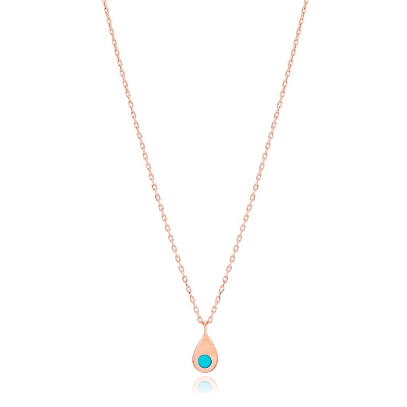 theia turquoise stone drop necklace