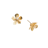 holly yashi petite plumeria gold champagne post earring niobium