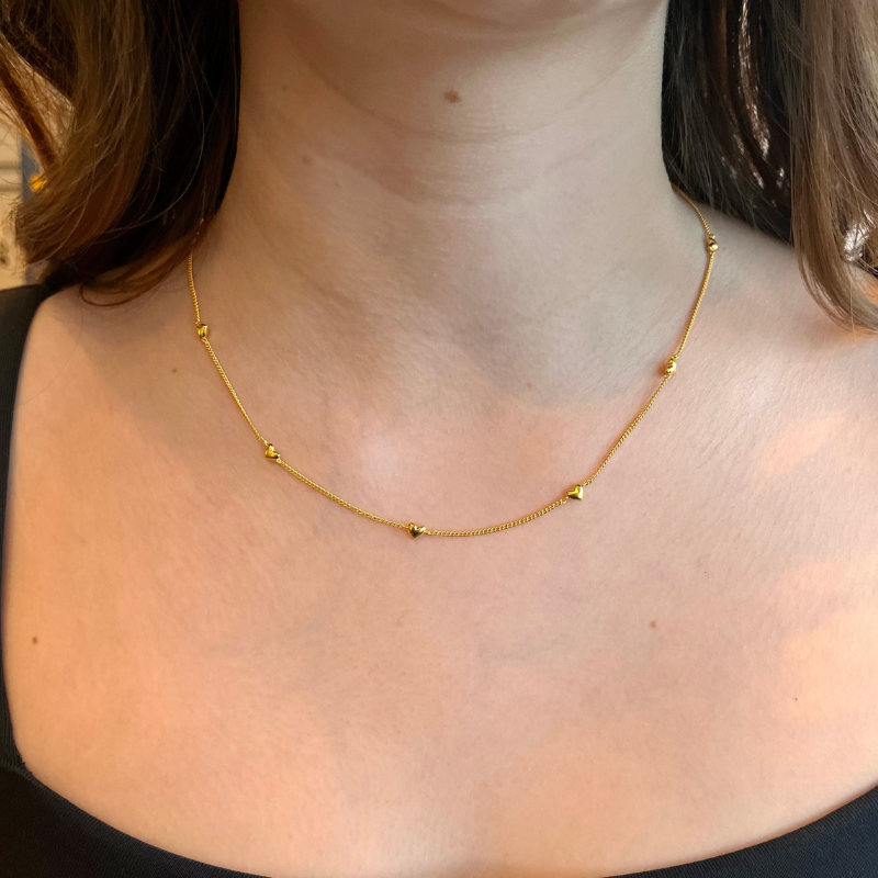 limlim joydrop all around bubble heart gold necklace