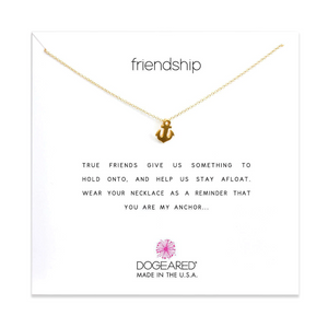 dogeared frienship anchor gold necklace