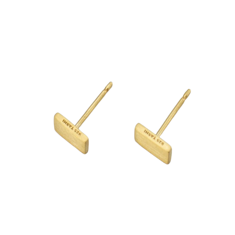 tashi gold brush stud earring