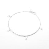 prima sterling silver moon and star anklet
