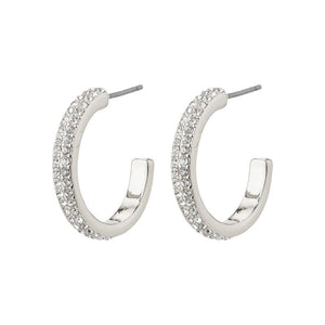 pilgrim heat silver crystal hoop earring