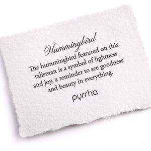 pyrrha hummingbird silver talisman necklace
