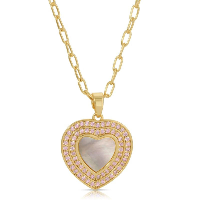 joy dravecky jadore gold pink heart pearl necklace