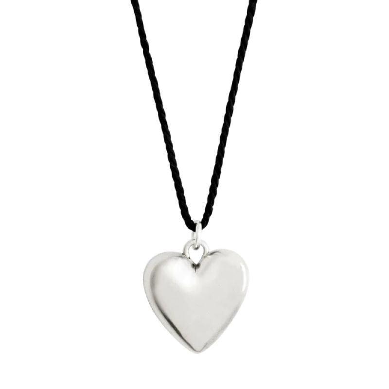 pilgrim reflect heart silver necklace