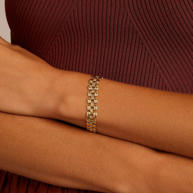 gorjana brooklyn gold textured bracelet