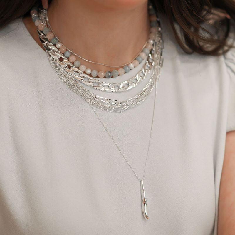 pilgrim lilly silver chain necklace