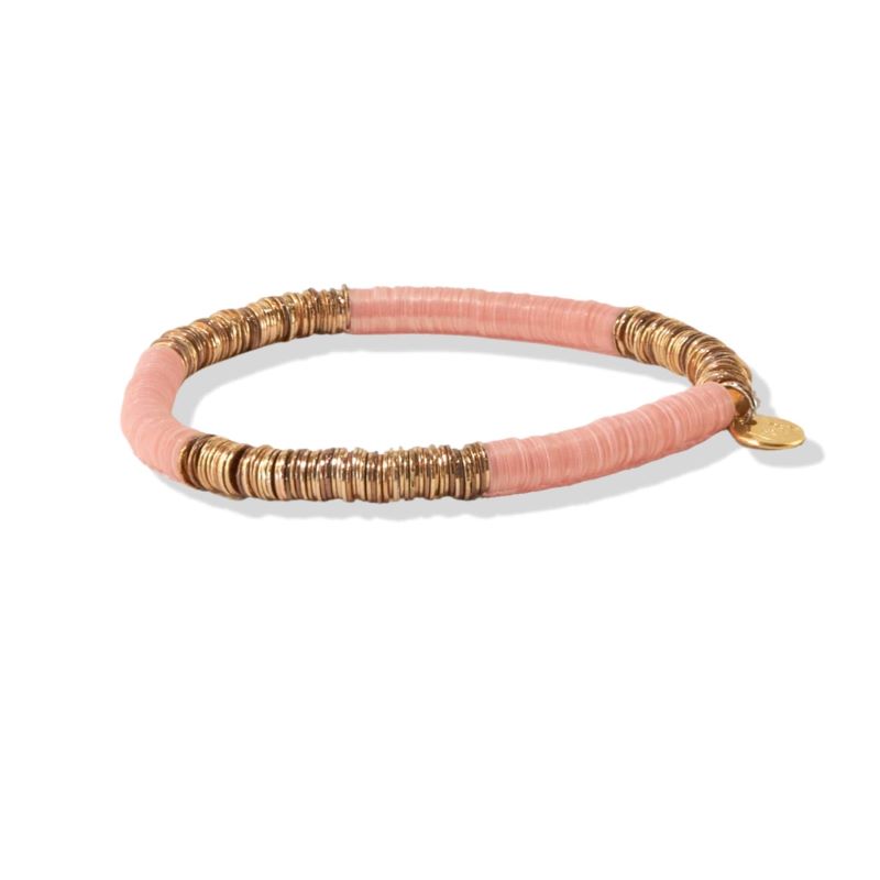ink and alloy grace stretch bracelet light pink gold