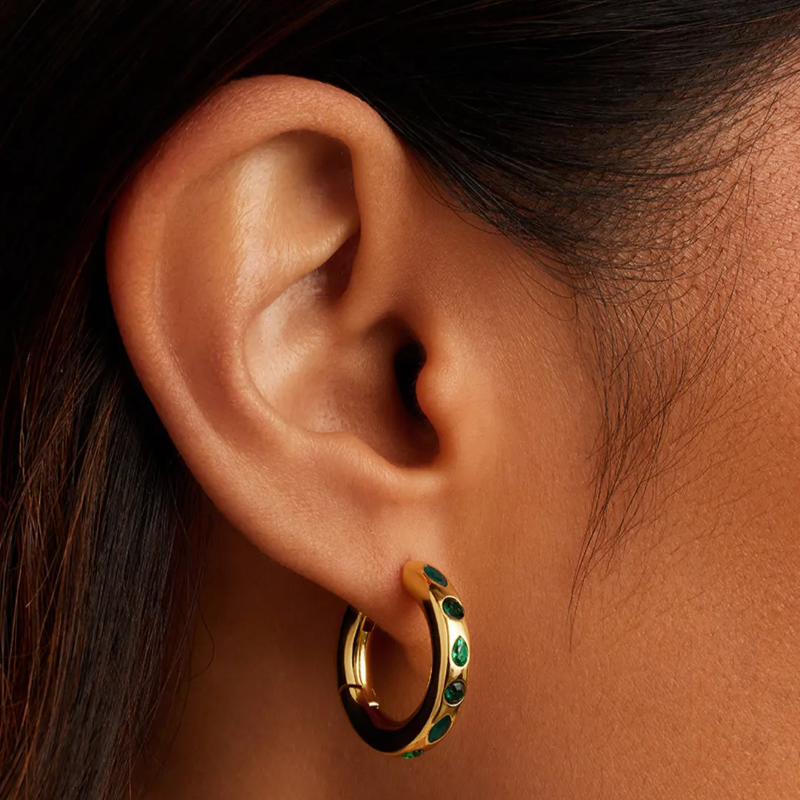 gorjana nova gold emerald hoop earring