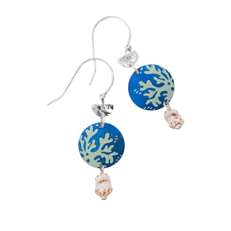 holly yashi coral reef silver blue drop earring niobium