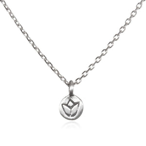 satya silver mini lotus necklace