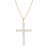 joy dravecky vivian pearl gold cross necklace