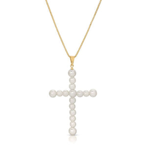 joy dravecky vivian pearl gold cross necklace