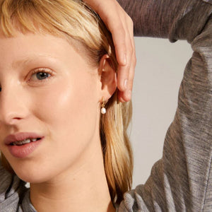pilgrim berthe gold pearl hoop earring