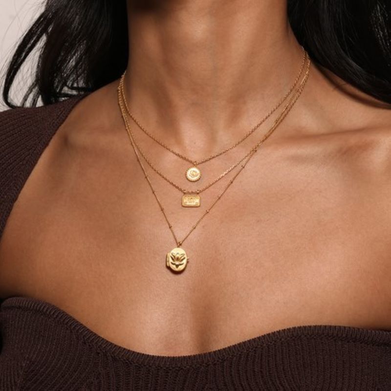 satya lotus gold necklace