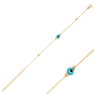 theia tiny evil eye charm bracelet gold