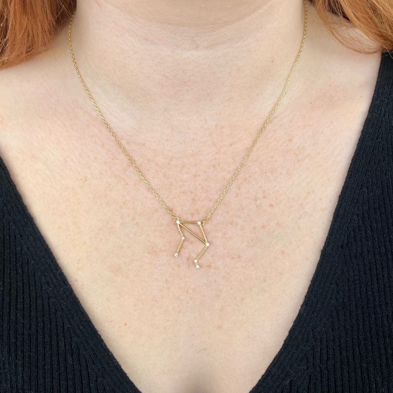 joydrop libra gold cz zodiac necklace