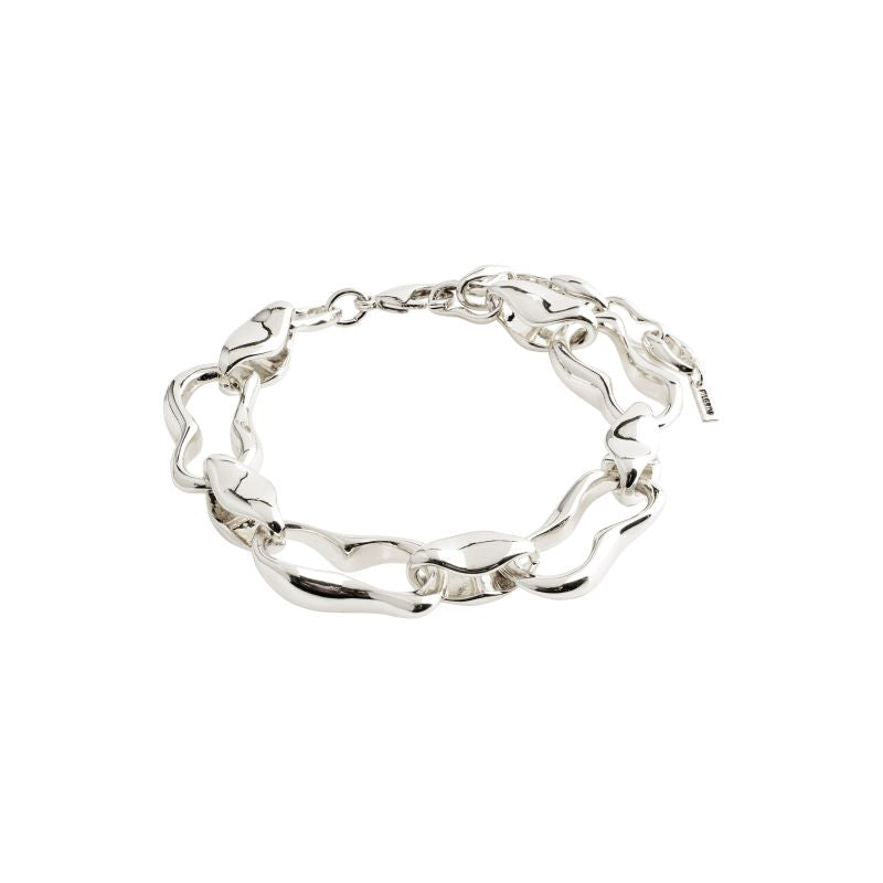 pilgrim wave silver bracelet