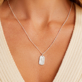 gorjana griffin dog tag silver necklace