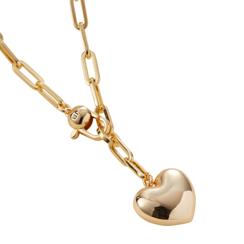 jenny bird puffy heart gold chain necklace