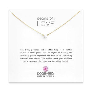 dogeared pearls of love silver necklace